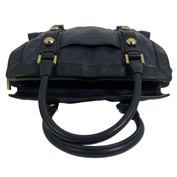 MICHAEL KORS Collins Stud Medium TwoTone Leather Satchel Shoulder Bag + Fob EUC - Picture 8 of 12